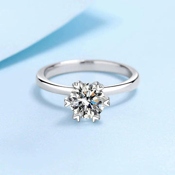 0.5ct-2ct Moissanite Engagement Wedding Diamond Solitaire Rings for Women 925 Sterling Silver Luxury Fine Jewellery